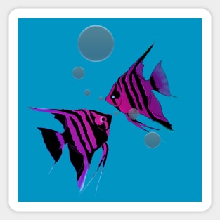 Neon Angelfish Sticker